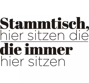 Text Aufkleber Stammtisch - TenStickers