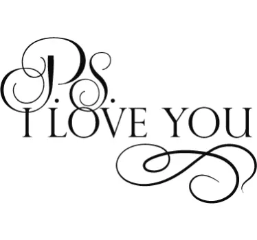 Wandtattoo Zitat ps: ich liebe dich. - TenStickers
