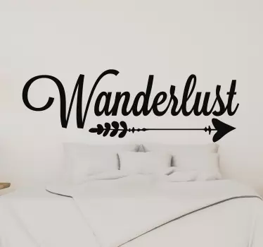 Text Aufkleber Wanderlust Pfeil - TenStickers