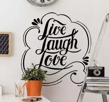 Text Aufkleber Live Laugh Love Liebe - TenStickers