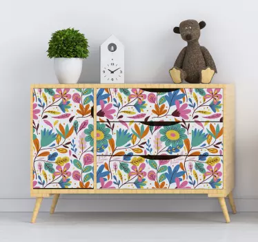 frühlingsblumen möbel aufkleber - TenStickers