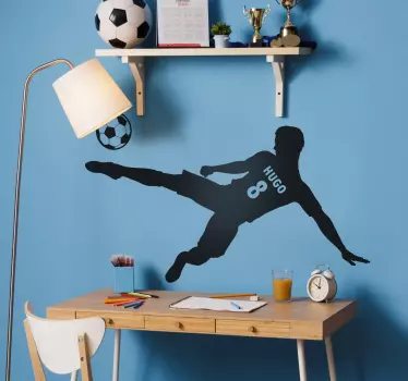 Personalisierbarer Fußballspieler Wandtattoo Jugendzimmer - TenStickers