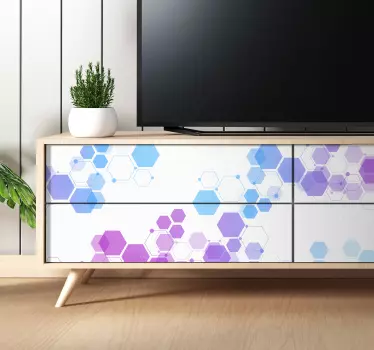 Abstrakte Sechsecke Möbel Aufkleber - TenStickers
