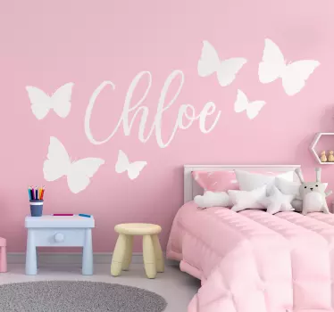 Fliegende Schmetterlinge mit Namen Tier Wandtattoo - TenStickers