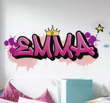 Graffitiname für Mädchen Wandtattoo Kinderzimmer - TenStickers