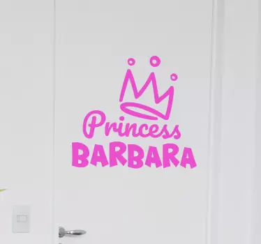 Türfolie Prinzessin krone mit Namen - TenStickers