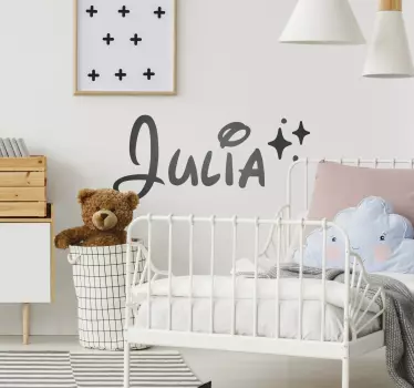 Wandtattoo Kinderzimmer name mit sternen - TenStickers