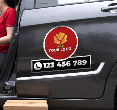 Autoaufkleber personalisiertes logo und telefonnummer - TenStickers