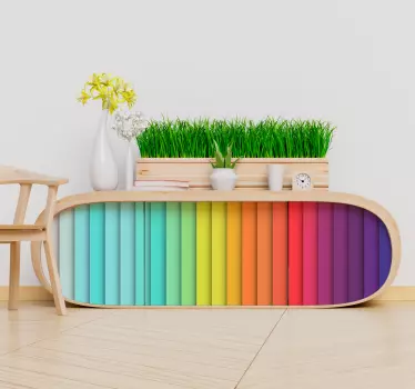 Abstrakte Linien Regenbogen Möbel Aufkleber - TenStickers