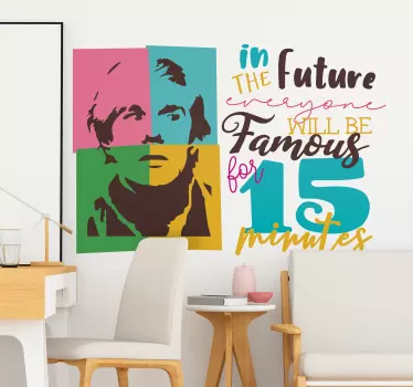 Andy Warhol Ruhm Zitat Wandtattoo - TenStickers