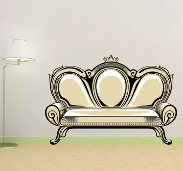 Antikes Sofa Comic Aufkleber - TenStickers