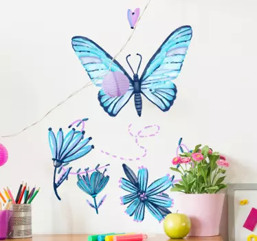 Aquarell Schmetterling Wandtattoo - TenStickers