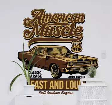 Aufkleber Auto Amerikanischer Oldtimer Salon - TenStickers