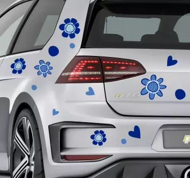 Aufkleber Auto blaue Blume - TenStickers