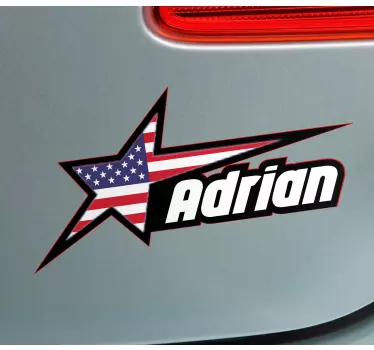 Aufkleber Auto Flagge der vereinigten staaten mit stern und benut - TenStickers