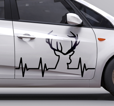 Aufkleber Auto Hirsch herzschlag - TenStickers