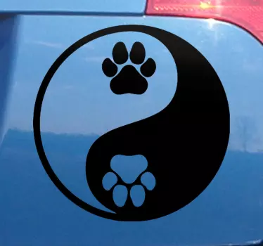 Aufkleber Auto Hundepfote yin yang - TenStickers