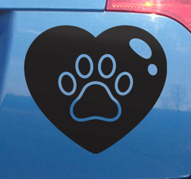 Aufkleber Auto Hundepfoten im großen herzen - TenStickers