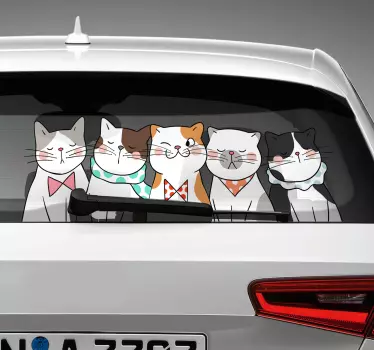 Aufkleber Auto Katzen Cartoon - TenStickers