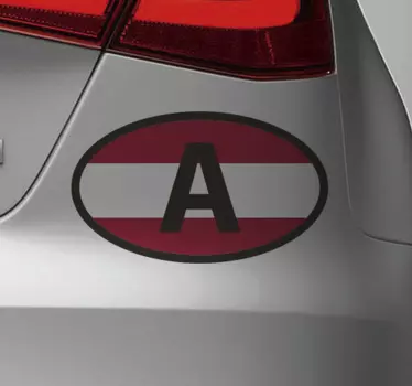 Autoaufkleber Österreich Flagge mit A - TenStickers