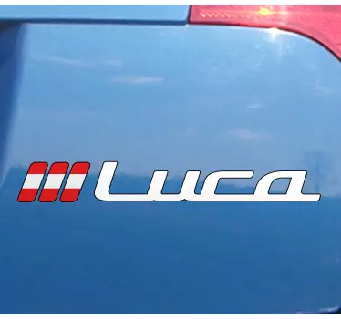 Autoaufkleber österreichische Flagge und Name personalisiert - TenStickers