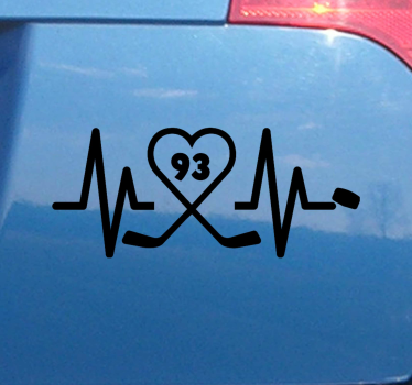 Aufkleber Auto Personalisierter hockey-herzschlag - TenStickers