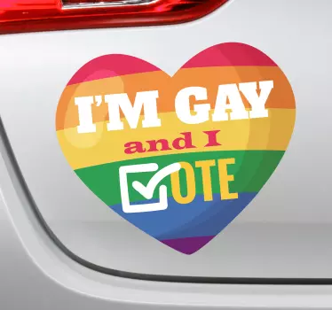 Aufkleber Auto Regenbogen Gay Spruch - TenStickers