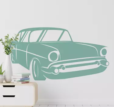 Aufkleber Auto Retro Auto Silhouette - TenStickers
