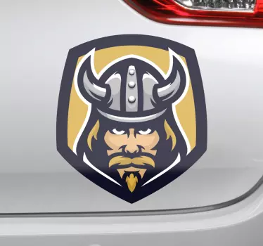 Aufkleber Auto Skandinavischer wikinger mit horn - TenStickers