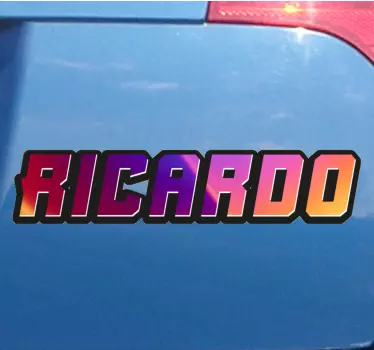 Aufkleber Auto Sport neon personalisierter name - TenStickers