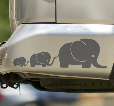 Aufkleber Auto Süße Elefanten - TenStickers