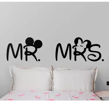 Aufkleber Bett Disney mr. Frau. Kopfteil - TenStickers