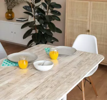 Wandtattoo Esszimmer helles holz für tisch - TenStickers
