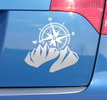 Kompass Berge Autoaufkleber - TenStickers