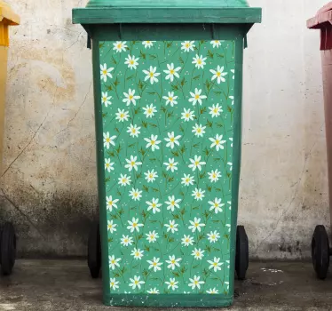 Aufkleber Mülltonne Gänseblümchen blumenmüll - TenStickers