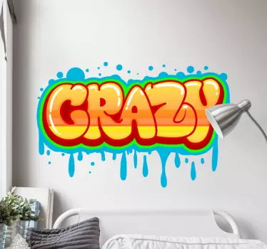 Aufkleber Text Aufklebergraffiti verrückt - TenStickers