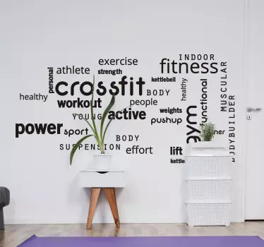 Aufkleber Text Crossfit Gym Wörter - TenStickers