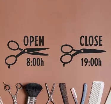 Aufkleber Text Friseur Öffnungszeiten - TenStickers