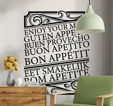 Aufkleber Text Guten appetit in verschiedenen sprachen - TenStickers