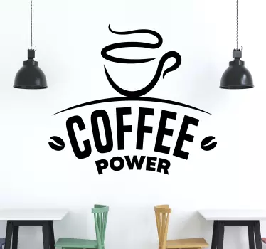 Aufkleber Text Kaffee zitat kaffee power - TenStickers
