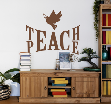 Wandtattoo Text teach peace - TenStickers