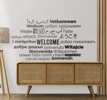 Aufkleber Text Willkommen in allen sprachen - TenStickers