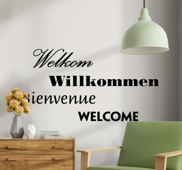 Aufkleber Text Willkommen in verschiedenen sprachen - TenStickers