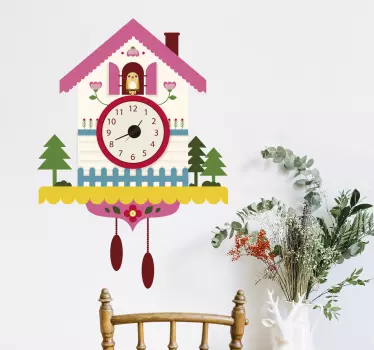 Aufkleber Uhr Bunte Kuckucksuhr - TenStickers