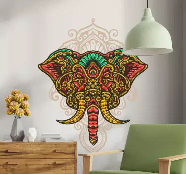 Aufkleber Wildes Tier Dambulla Elefanten Mandala - TenStickers