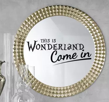 This is Wonderland Spiegel Aufkleber - TenStickers