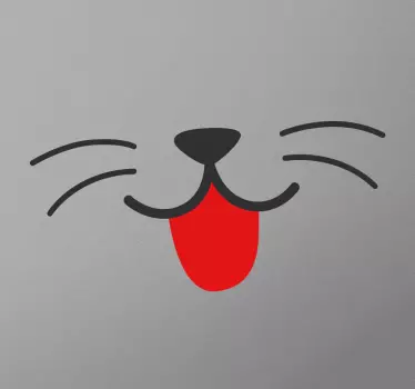 Aufkleber Zunge und Schnurrhaare Katze - TenStickers