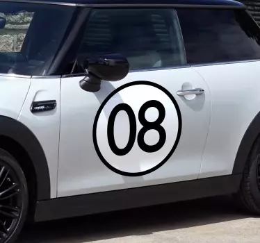 Abgerundete Zahl Autoaufkleber - TenStickers