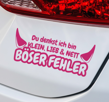 Autoaufkleber bad mistake pink devil - TenStickers