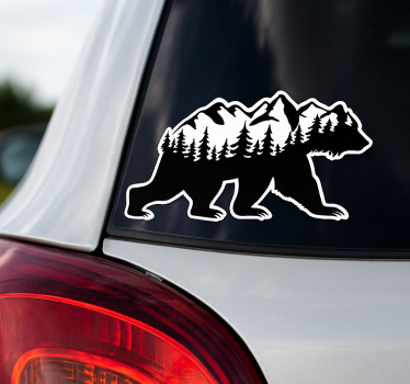 Autoaufkleber bergwelle bärenaufkleber - TenStickers
